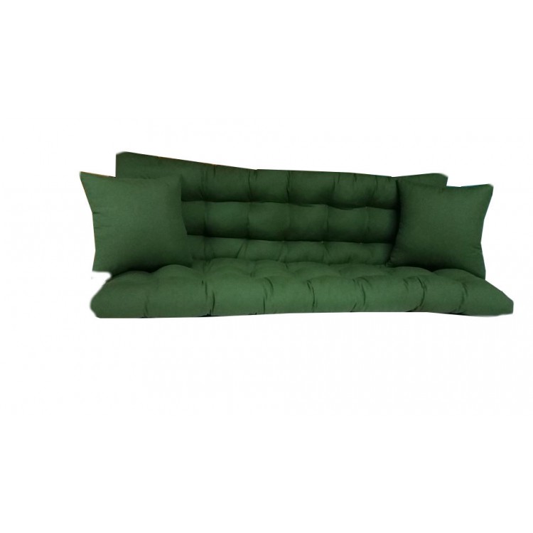  Haki Renk Salıncak Minderi 2 Adet Kırlent Hediyeli 160x50 Cm-Fitsdekor